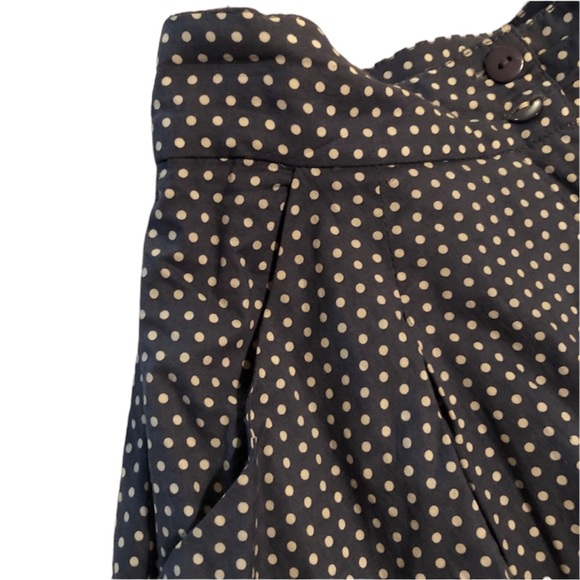Comme Toi Knee Length White Polka Dot  Blue A-line Skirt Size M 6/8 - Picture 6 of 9